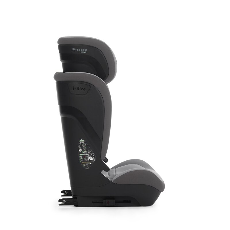 Scaun auto pentru copii Be Cool Bravo Be Smoke I-Size, 100-150 cm, 4-12 ani, cu isofix, inclinare anatomica, conform cu standardul european de securitate ECE R129 - 2