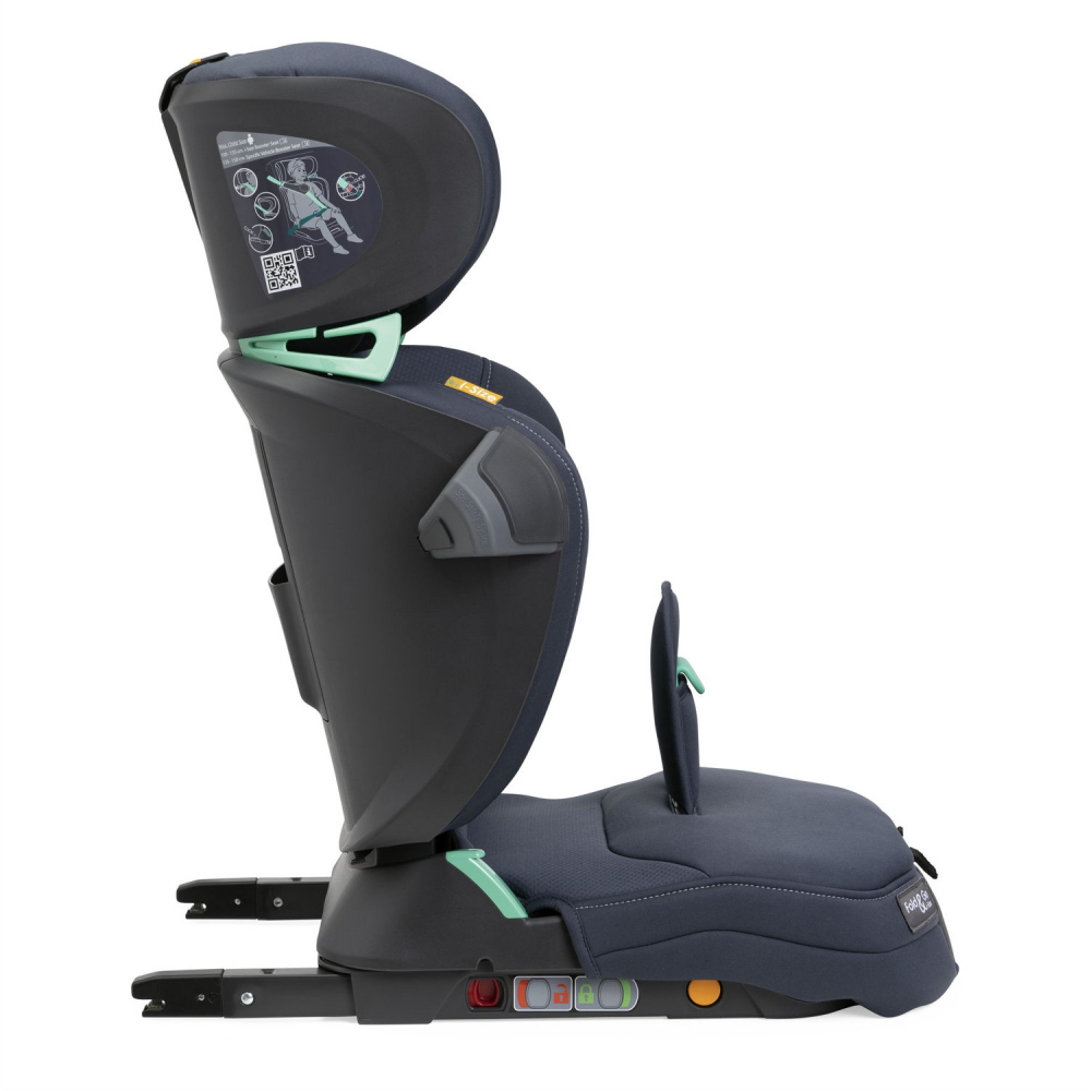 Scaun auto pentru copii Chicco FoldGo India Ink Albastru, I-Size, isofix, 100-150 cm, 3-12 ani - 8