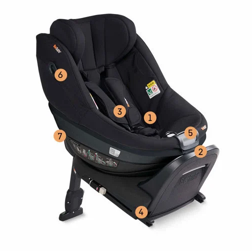 Scaun auto pentru copii Beyond 360 Dark Grey Melange, i-size, tetiera reglabila, spatar reglabil, SPS - 2