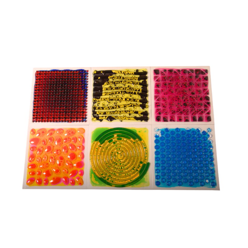 Set 6 placi senzoriale cu lichid texturat 30 cm