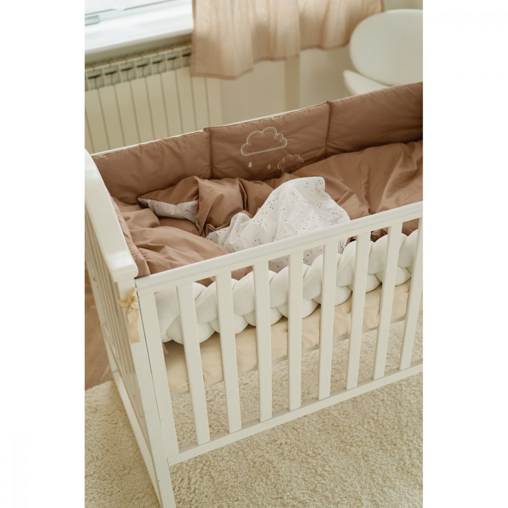 Set de lenjerie din bumbac cu 7 piese pentru patut Twins Fluffy Puffy - 1