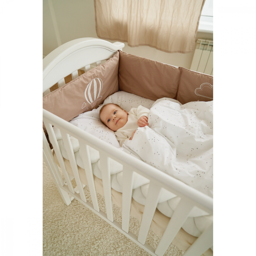 Set de lenjerie din bumbac cu 7 piese pentru patut Twins Fluffy Puffy - 2