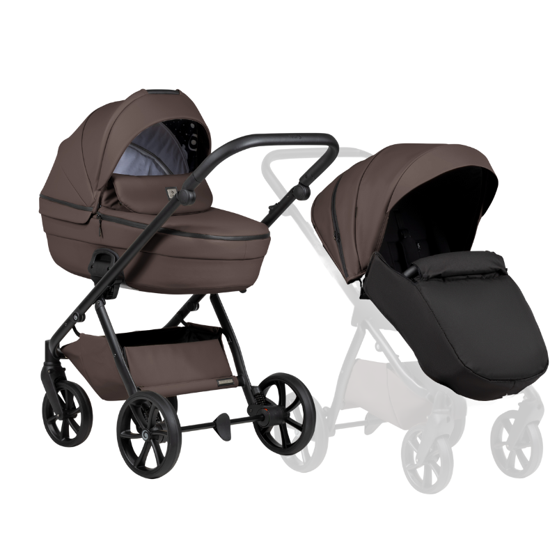 Carucior 2 in 1 Tutis Uno 6+ Cioccolata 177 din piele, sezut reversibil, spatar reglabil, cadru din aluminiu, amortizoare, roti cu blocare, greutate admisa 22 kg - 4