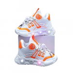 Adidasi alb cu portocaliu si luminite Baseball marime 21