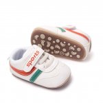 Adidasi Sports albi cu dungi colorate 9-12 luni marime 20