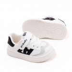 Adidasi alb cu insertii negre pentru copii MyBaby marime 24