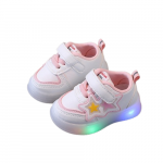 Adidasi albi cu luminite si stelute colorate marime 25