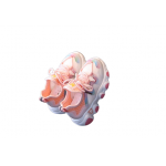 Adidasi albi cu roz somon si valuri sclipitoare marime 22