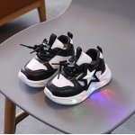 Adidasi negru cu alb si luminite Star marime 21