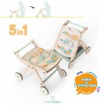 Antepremergator MamaToyz model City cu masuta de activitati din lemn 5 in 1
