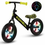 Bicicleta fara pedale Kidwell Rebel Neon Yellow, roti din spuma eva cu lumini led