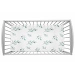 Cearsaf din bumbac cu elastic pentru patut 120 x 60 cm Eucalipt Sleepee