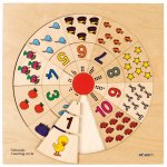 Puzzle educativ cerc de numarare din lemn 30 de piese