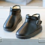 Ghete imblanite negre cu catarama pentru fetite marime 26