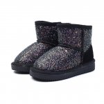 Ghete negre imblanite cu sclipici marime 30