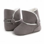 Ghetute gri cu nasturel pentru fetite 6-9 luni marime 19