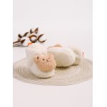 Botosei ivoire cu aplicatii ursulet si material pufos 3-6 luni marime 18