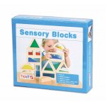 Set 16 cuburi de constructii senzoriale TickiT multicolor