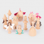 Set 10 figurine Commotion din lemn
