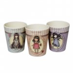 Set 3 pahare din bambus Gorjuss Rosebud Time to fly Tiptoes