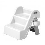 Inaltator pliabil cu doua trepte pentru copii Little Mom FoldStep Baby White, design compact si ergonomic, cu maner integrat si accesoriu practic detasabil