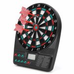 Joc mini darts cu afisaj electronic, 2-8 jucatori, 3 sageti, efecte sonore, 18x3x26 cm