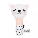 Jucarie de plus cu chitaitoare Akuku Pisicuta Roz 16x10x4 cm