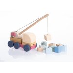 Jucarie din lemn Cubika Macara magnetica Pastel
