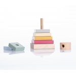 Jucarie din lemn Cubika Piramida 4 Pastel