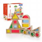 Set Junior Rainbow Blocks Guidecraft 20 piese