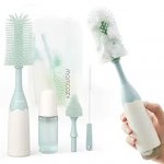 Kit inovator de perii pentru sticle cu design Push Press Momcozy