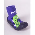 Botosei pentru copii cu talpa antiderapanta Dinozaur albastru-verde marime 24