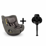 Scaun auto pentru copii Nuna Todl next Thunder rotativ, i-Size, 40-105 cm + baza isofix Base next i-Size pentru Todl next, testat ADAC