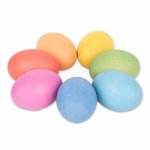Set 7 oua colorate din lemn TickiT