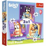 Puzzle Trefl 3 in 1 faceti cunostinta cu Bluey