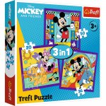 Puzzle Trefl 3 in 1 Mickey Mouse prietenii lui Mickey si echipa lui vesela