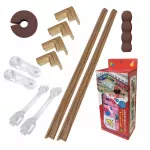 Pachet 13 protectii de siguranta Car Boy Safety culoarea lemnului inchis 37x70x31x9 mm