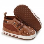 Pantofi maro cu sireturi, pentru bebelusi 6-9 luni marimea 19