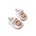 Pantofiori albi cu crem pentru copii marimea 21 Lion