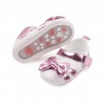 Pantofiori albi cu fundita lila sidefat 6-9 luni marimea 19