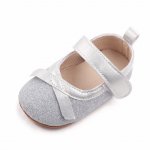 Pantofiori argintii cu fundita 3-6 luni marimea 18