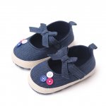 Pantofiori bleumarin cu bulinute albe pentru bebelusi 6-9 luni marimea 19