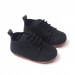 Pantofiori crosetati negri pentru bebelusi 9-12 luni marimea 20