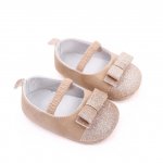 Pantofiori crem cu fundite sclipitoare 3-6 luni marimea 18