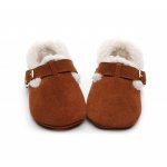 Pantofiori maro imblaniti pentru copii Lilly 6-9 luni marimea 19