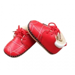 Pantofiori rosii imblaniti pentru copii 6-9 luni Bella marimea 19