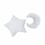 Pernute decorative Twins moon & star alb