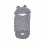 Patura plic din bumbac pentru bebelusi Twins Teddy gri