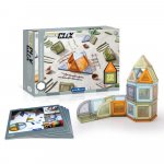 Set 70 piese magnetice Guidecraft PowerClix Natural Solids