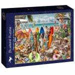 Puzzle 2000 piese Bluebird Rafael Trujillo dogs and cats at the beach